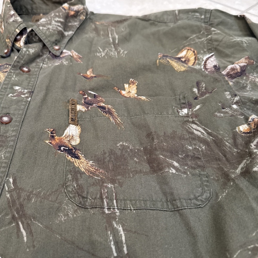 Magellan‎ Outdoors Green/ Brown button Up Duck Turkey Shirt XL Woods Country - Picture 4 of 7